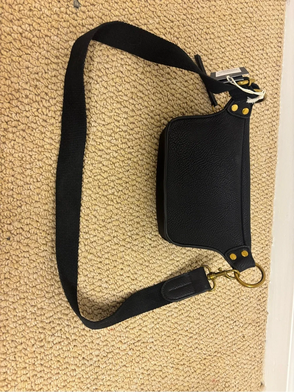 Universal Thread Black Leather Crossbody Belt Bag - NWT
